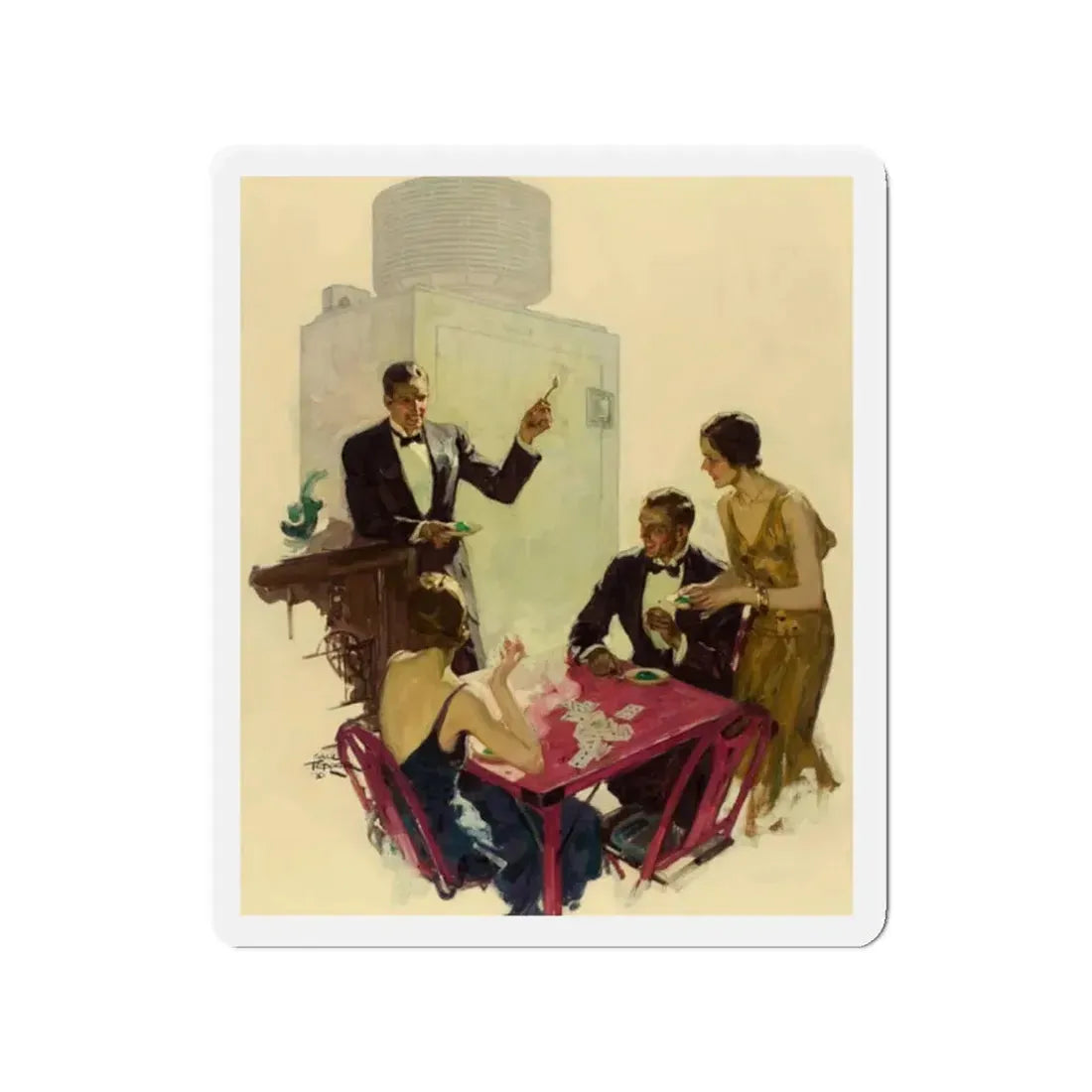 Now a 3, General Electric All-Steel Refrigerator ad illustration, 1930 (Magazine Illustration) Refrigerator Magnet - The Sticker Space