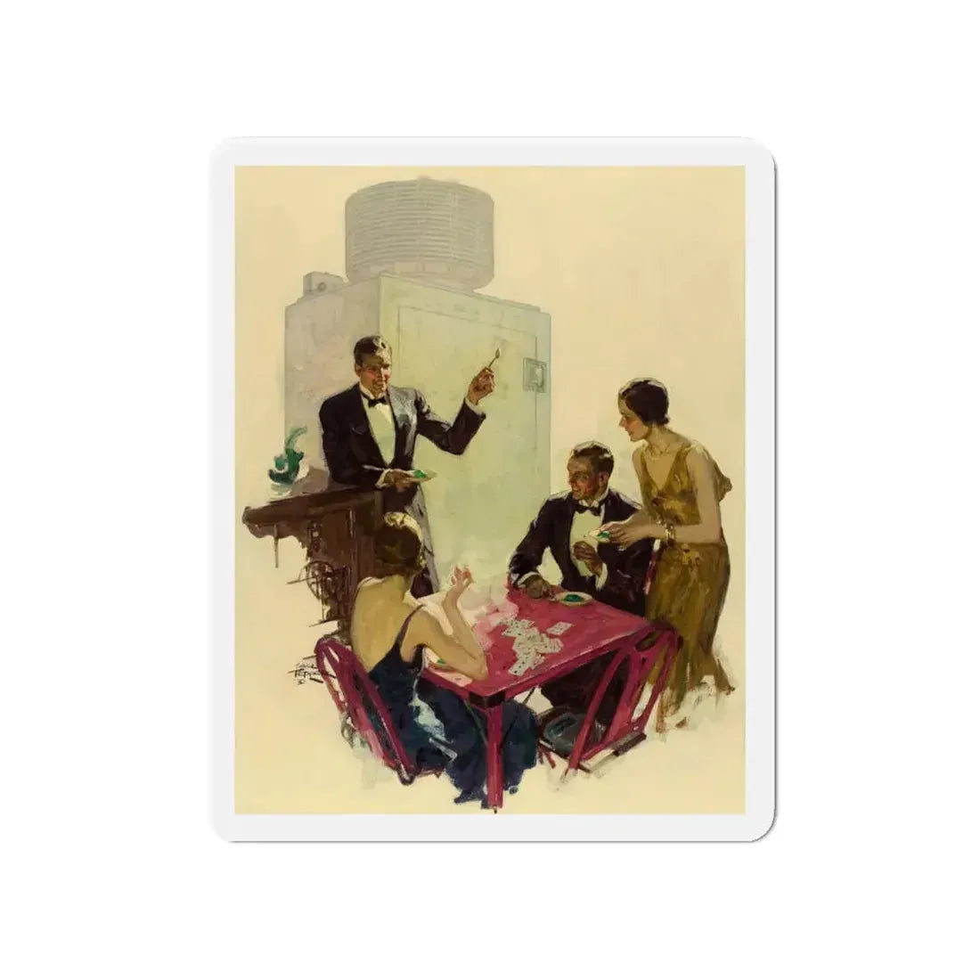 Now a 3, General Electric All-Steel Refrigerator ad illustration, 1930 (Magazine Illustration) Refrigerator Magnet - The Sticker Space