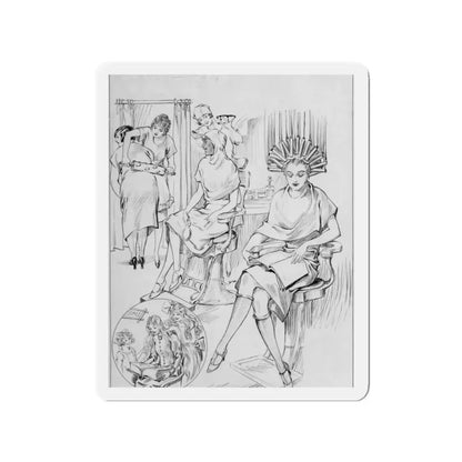 Now and Then, New York Tribune illustration, 1925 (Magazine Illustration) Refrigerator Magnet 2 Inch - The Sticker Space