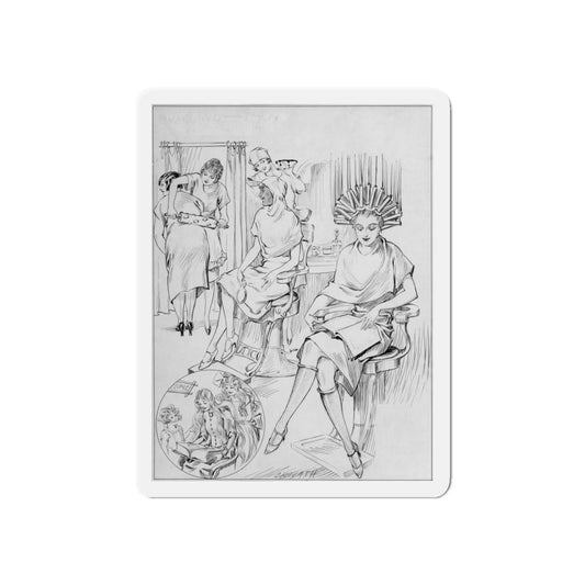 Now and Then, New York Tribune illustration, 1925 (Magazine Illustration) Refrigerator Magnet-6 × 6"-The Sticker Space