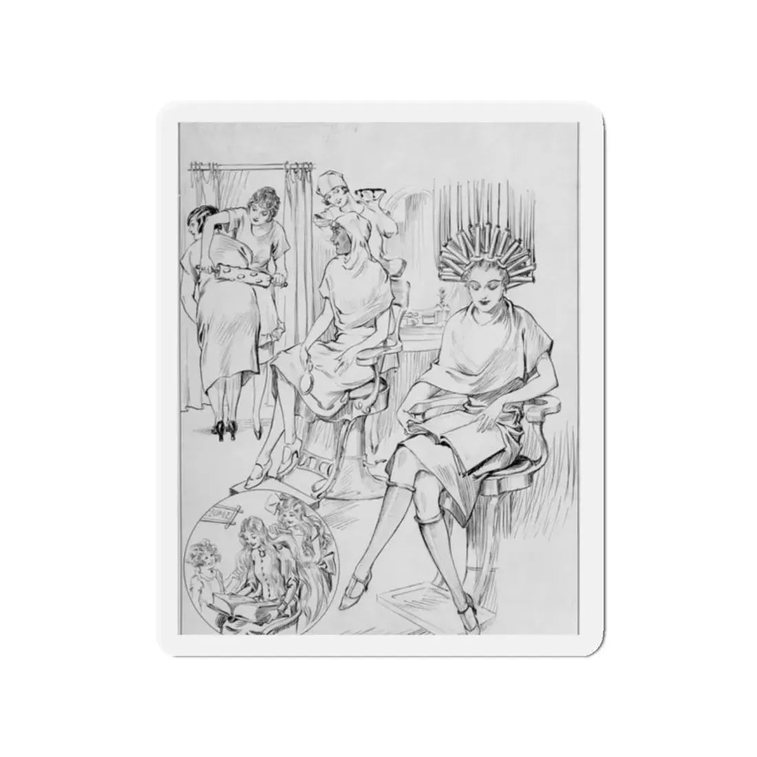 Now and Then, New York Tribune illustration, 1925 (Magazine Illustration) Refrigerator Magnet - The Sticker Space