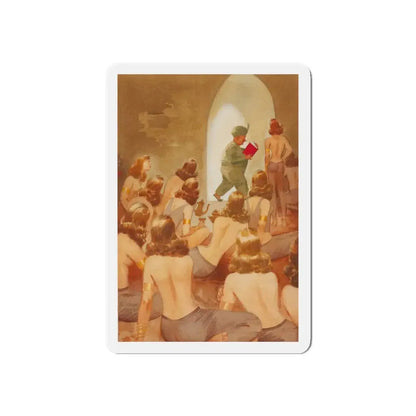 Now He Goes to Bed with Dr. Kinsey, Esquire magazine story illustration, 1953 (Magazine Illustration) Refrigerator Magnet - The Sticker Space