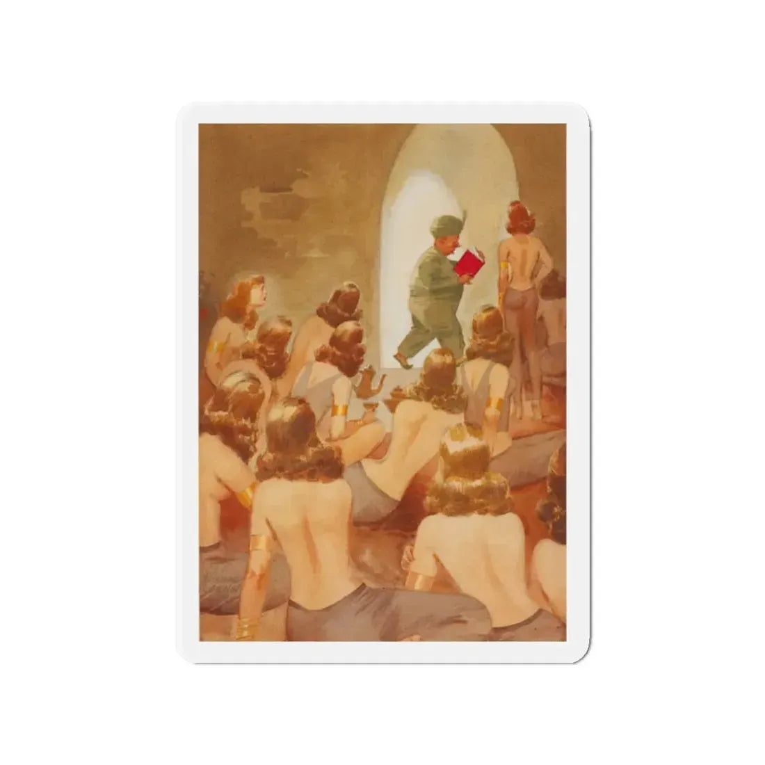 Now He Goes to Bed with Dr. Kinsey, Esquire magazine story illustration, 1953 (Magazine Illustration) Refrigerator Magnet - The Sticker Space