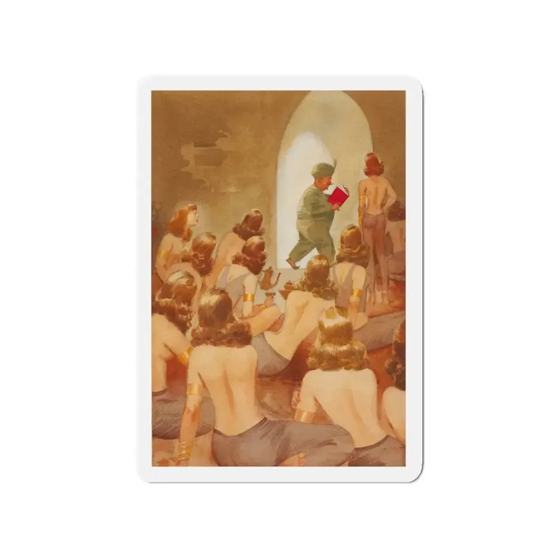 Now He Goes to Bed with Dr. Kinsey, Esquire magazine story illustration, 1953 (Magazine Illustration) Refrigerator Magnet - The Sticker Space