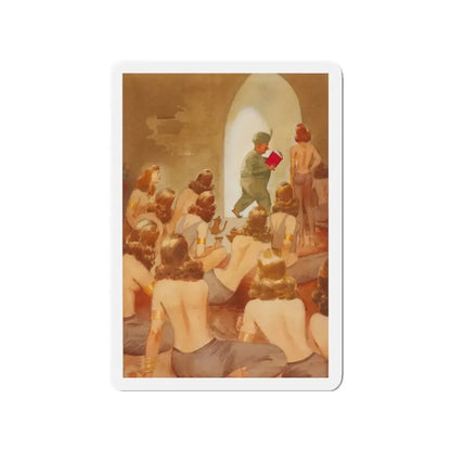 Now He Goes to Bed with Dr. Kinsey, Esquire magazine story illustration, 1953 (Magazine Illustration) Refrigerator Magnet - The Sticker Space