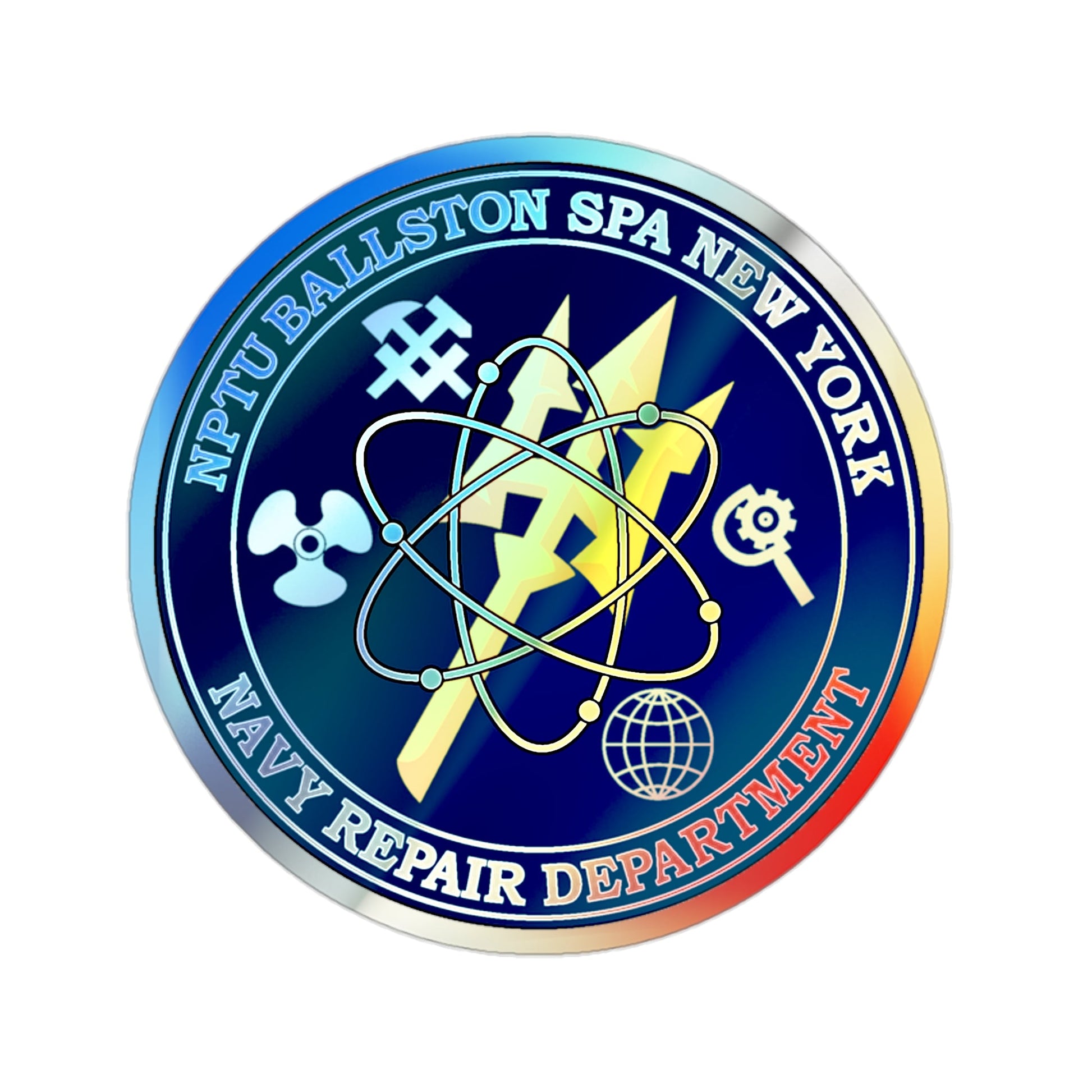 NPTU Ballston SPA NRD (U.S. Navy) Holographic STICKER Die-Cut Vinyl Decal-2 Inch-The Sticker Space