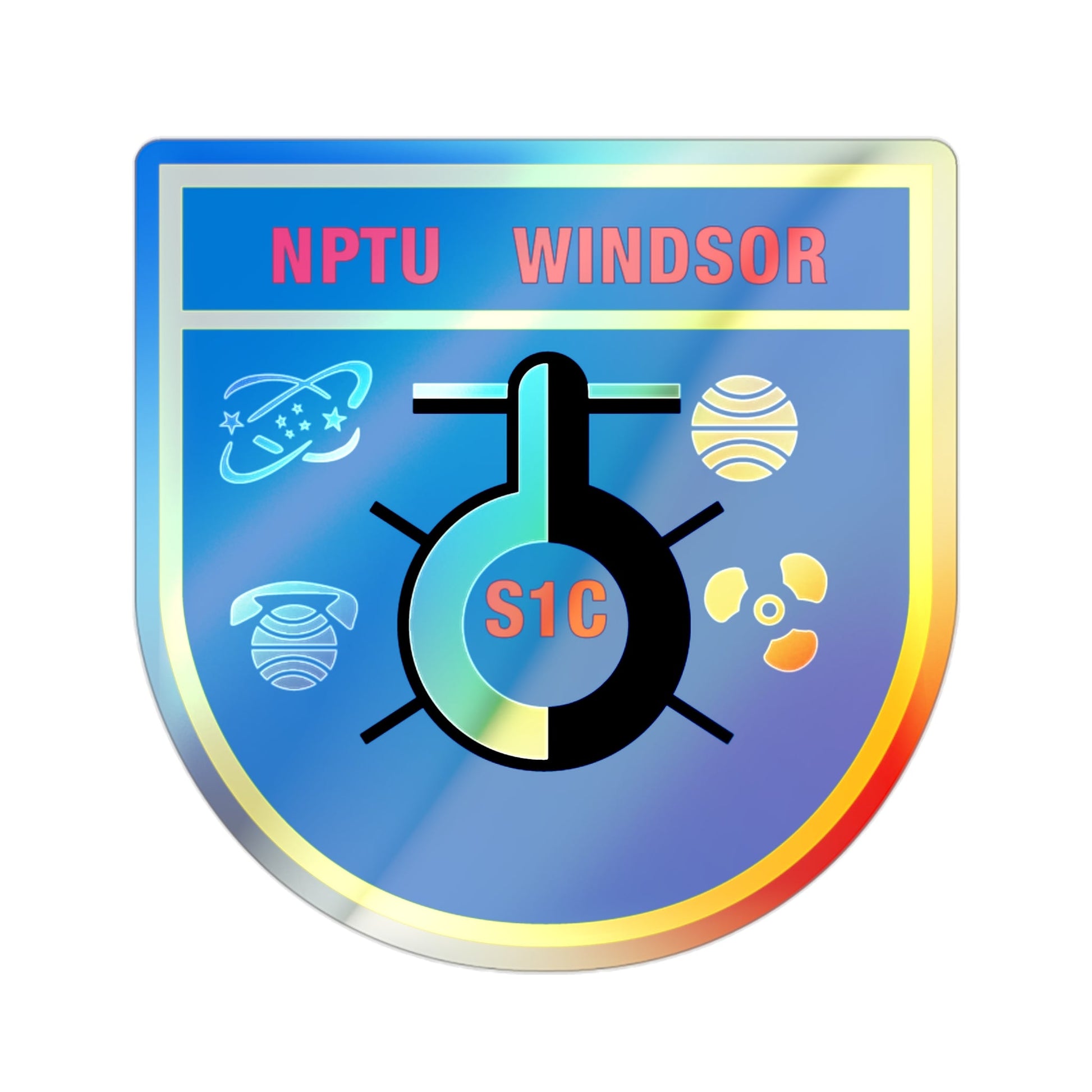 NPTU Windsor S1C (U.S. Navy) Holographic STICKER Die-Cut Vinyl Decal-2 Inch-The Sticker Space