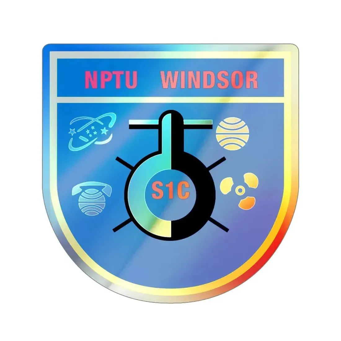 NPTU Windsor S1C (U.S. Navy) Holographic STICKER Die-Cut Vinyl Decal 6 Inch Holographic - The Sticker Space