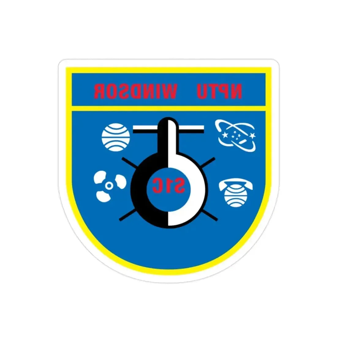 NPTU Windsor S1C (U.S. Navy) REVERSE PRINT Transparent Die-Cut STICKER 2 Inch Die-Cut Transparent - The Sticker Space