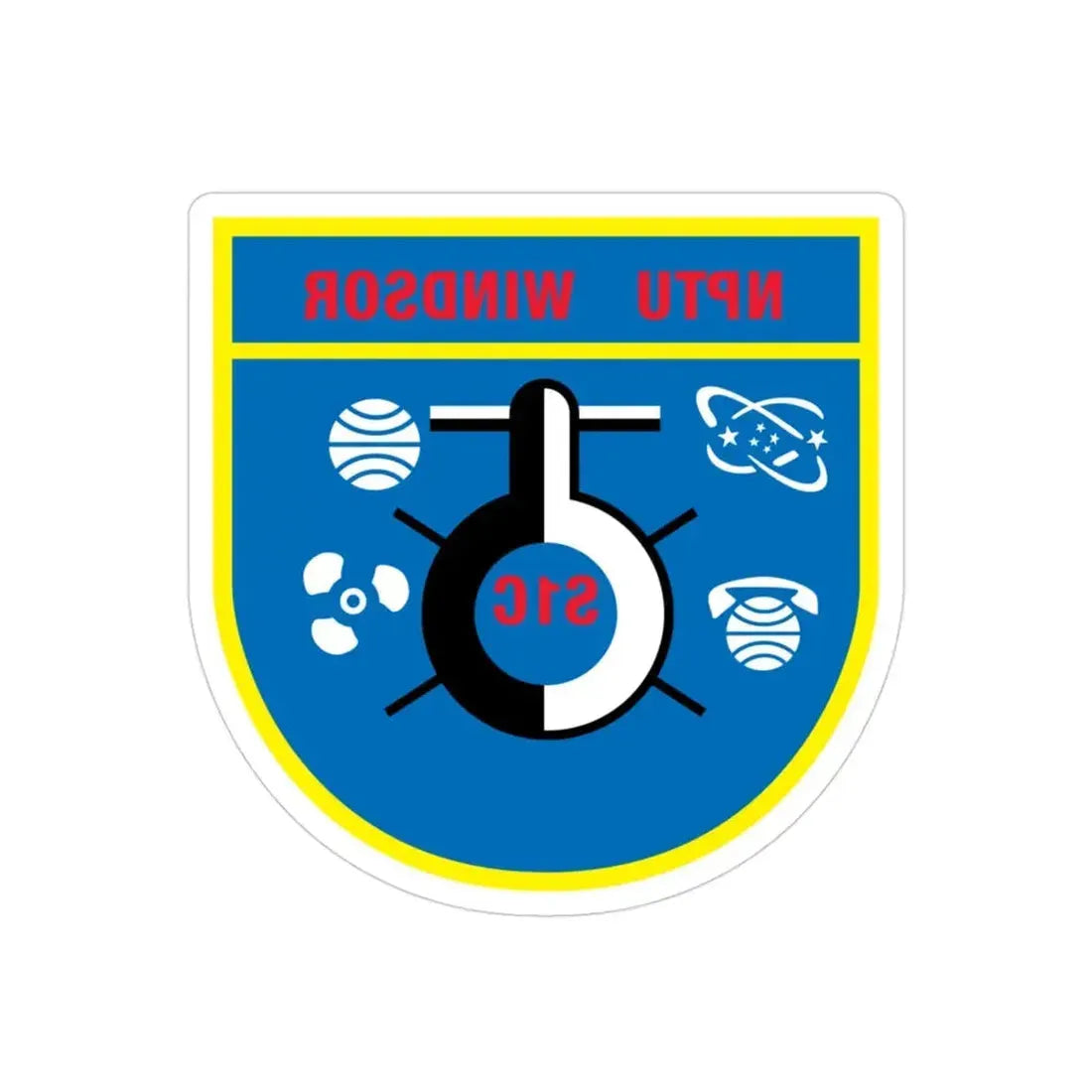 NPTU Windsor S1C (U.S. Navy) REVERSE PRINT Transparent Die-Cut STICKER 3 Inch Die-Cut Transparent - The Sticker Space