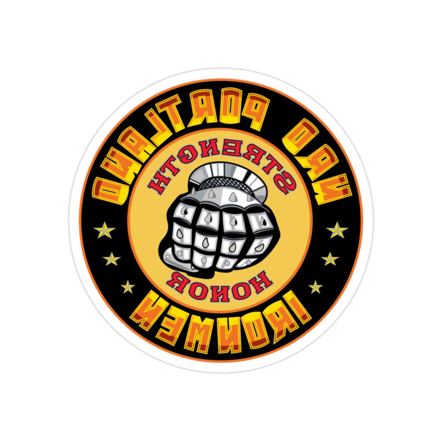 NRD Portland Ironman (U.S. Navy) REVERSE PRINT Transparent STICKER-2" × 2"-The Sticker Space