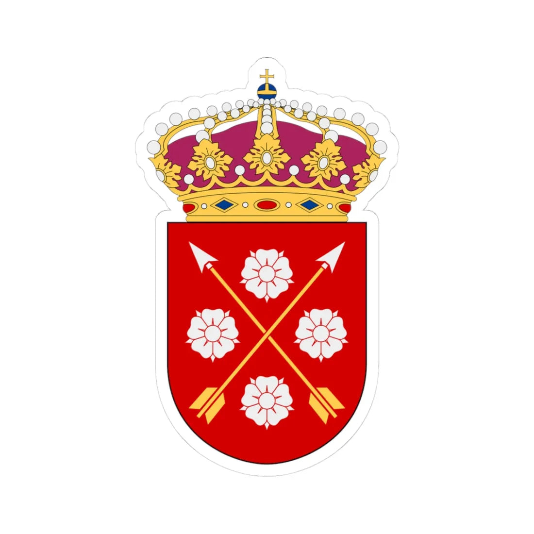 Närke vapen med kunglig krona (Sweden) (Coat of Arms) STICKER Vinyl Kiss-Cut Decal 3 Inch White - The Sticker Space