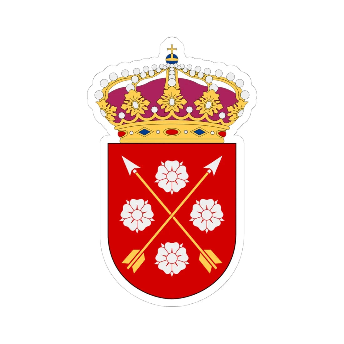Närke vapen med kunglig krona (Sweden) (Coat of Arms) STICKER Vinyl Kiss-Cut Decal 4 Inch White - The Sticker Space