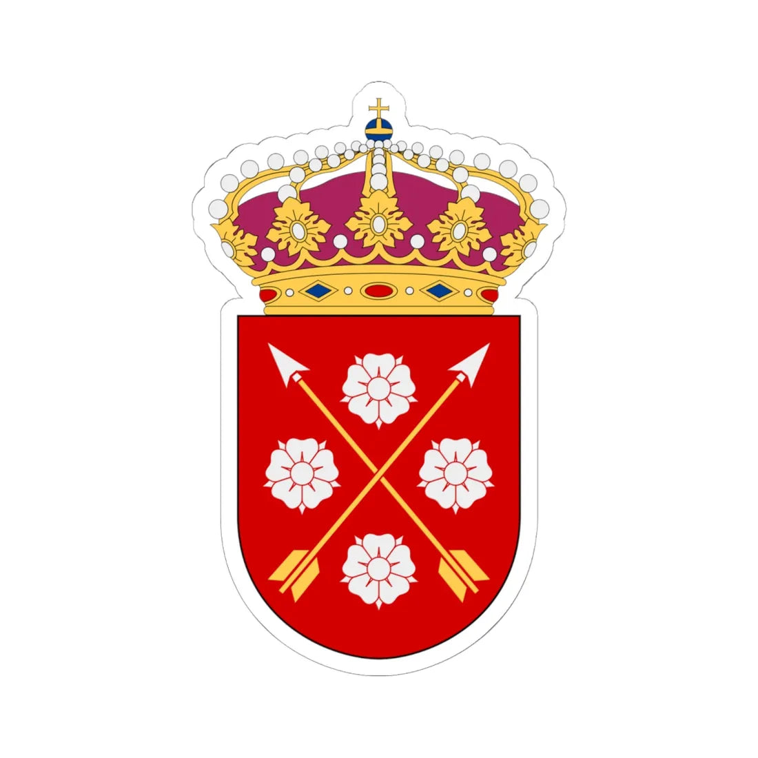 Närke vapen med kunglig krona (Sweden) (Coat of Arms) STICKER Vinyl Kiss-Cut Decal 6 Inch White - The Sticker Space