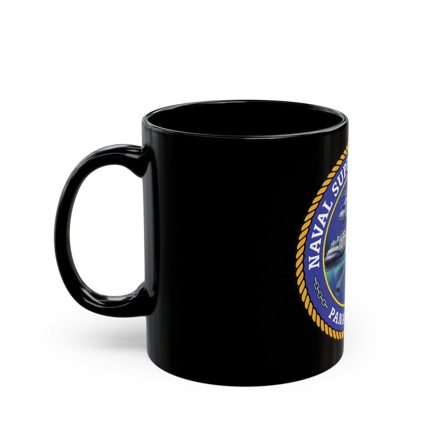 NSA Panama City Naval Support Activity (U.S. Navy) Black Coffee Mug-The Sticker Space