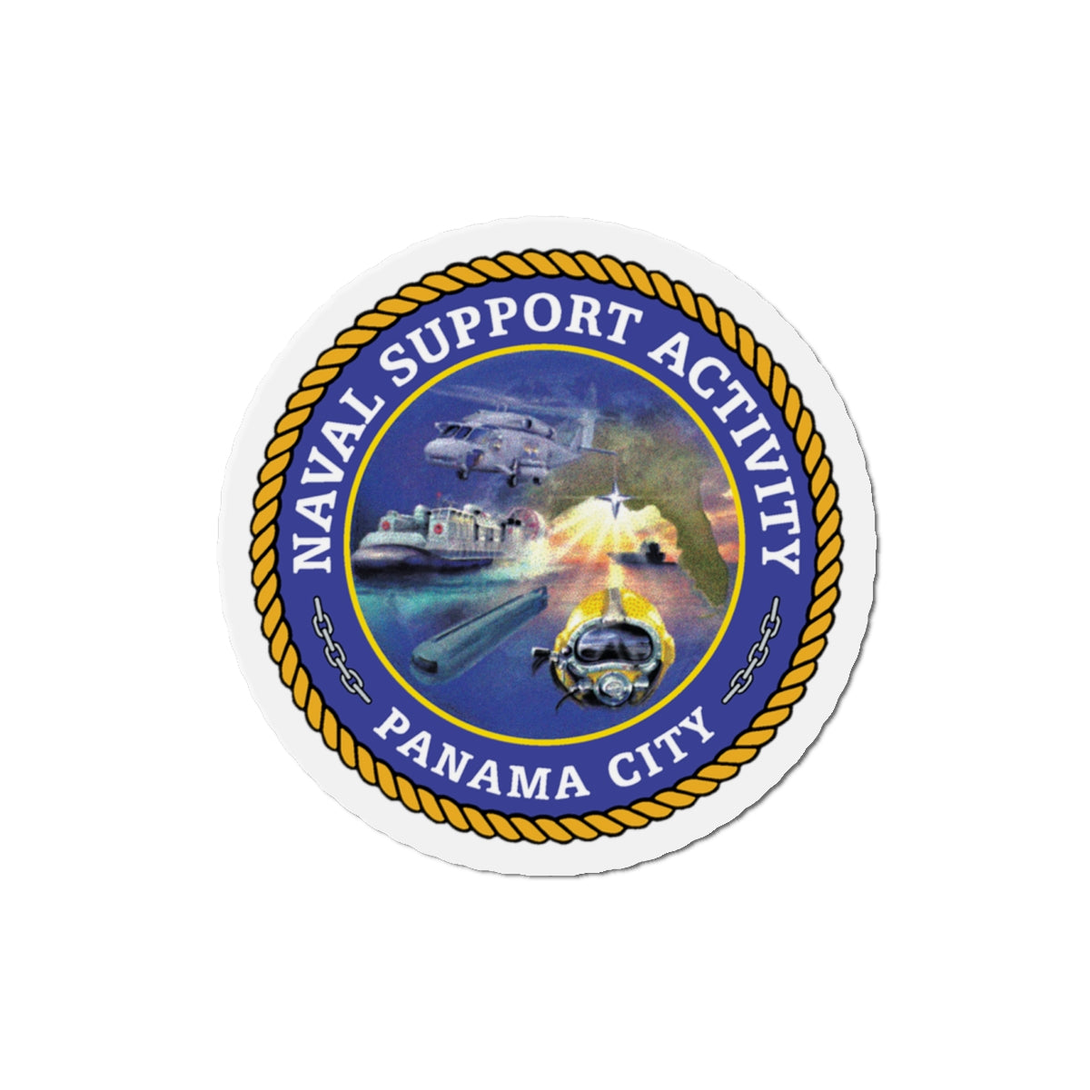 NSA Panama City Naval Support Activity (U.S. Navy) Die-Cut Magnet-4" x 4"-The Sticker Space