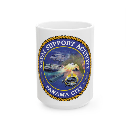 NSA Panama City Naval Support Activity (U.S. Navy) White Coffee Mug-15oz-The Sticker Space