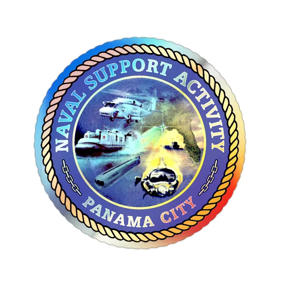 NSA Panama City Naval Support Activity (U.S. Navy) Holographic STICKER Die-Cut Vinyl Decal - The Sticker Space