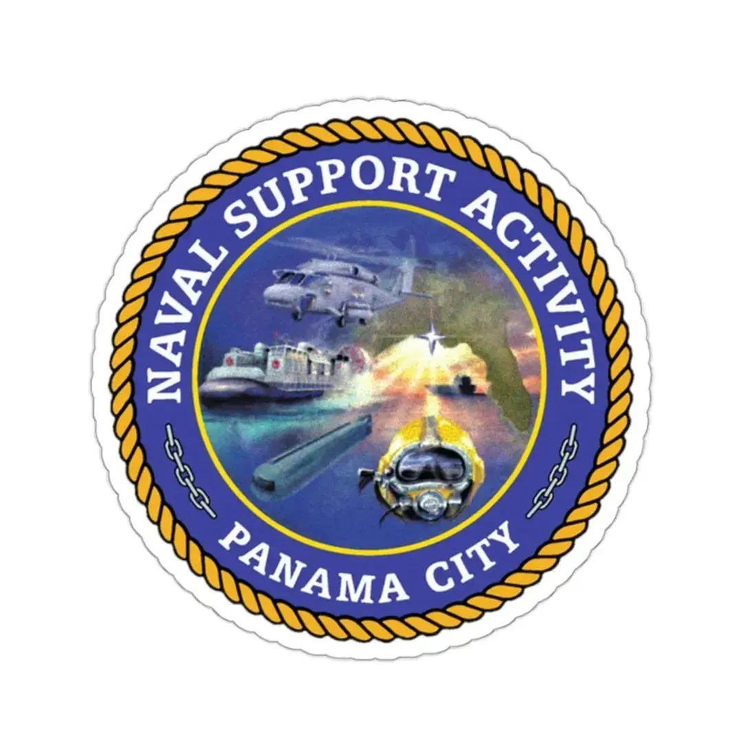 NSA Panama City Naval Support Activity (U.S. Navy) STICKER Vinyl Kiss-Cut Decal 2 Inch White - The Sticker Space