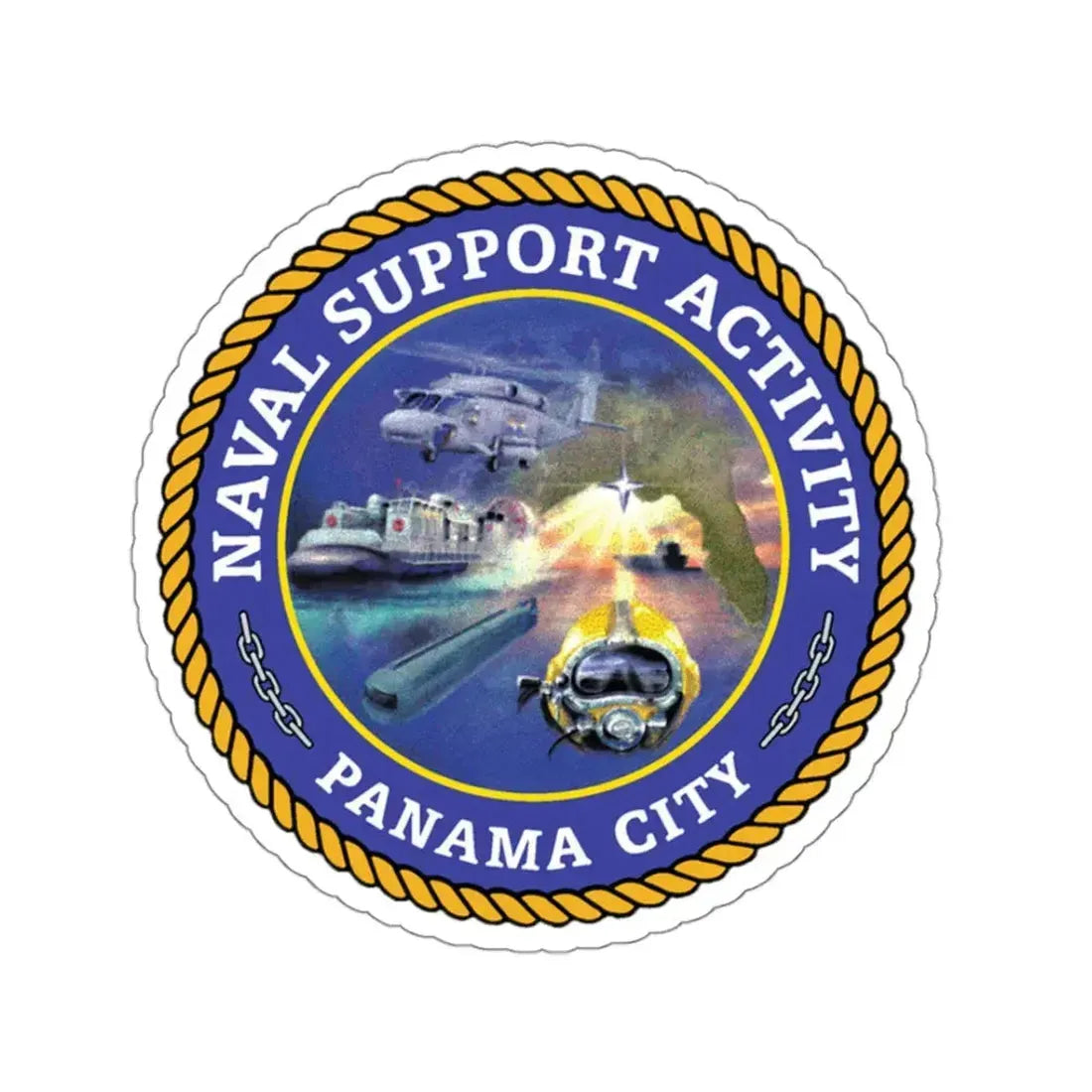 NSA Panama City Naval Support Activity (U.S. Navy) STICKER Vinyl Kiss-Cut Decal 3 Inch White - The Sticker Space