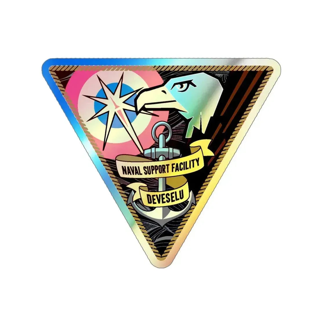 NSF DEVESELU Romania (U.S. Navy) Holographic STICKER Die-Cut Vinyl Decal 5 Inch Holographic - The Sticker Space