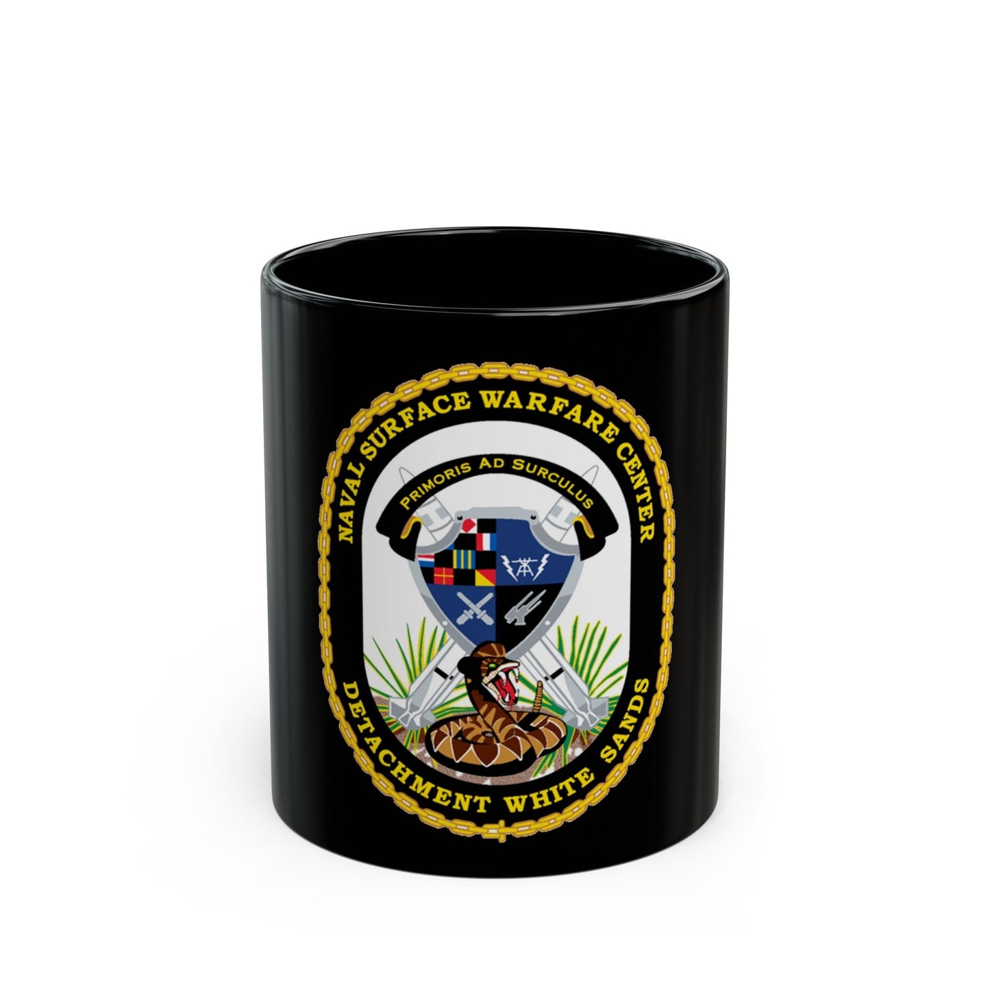 NSWC Detach White Sands (U.S. Navy) Black Coffee Mug-11oz-The Sticker Space