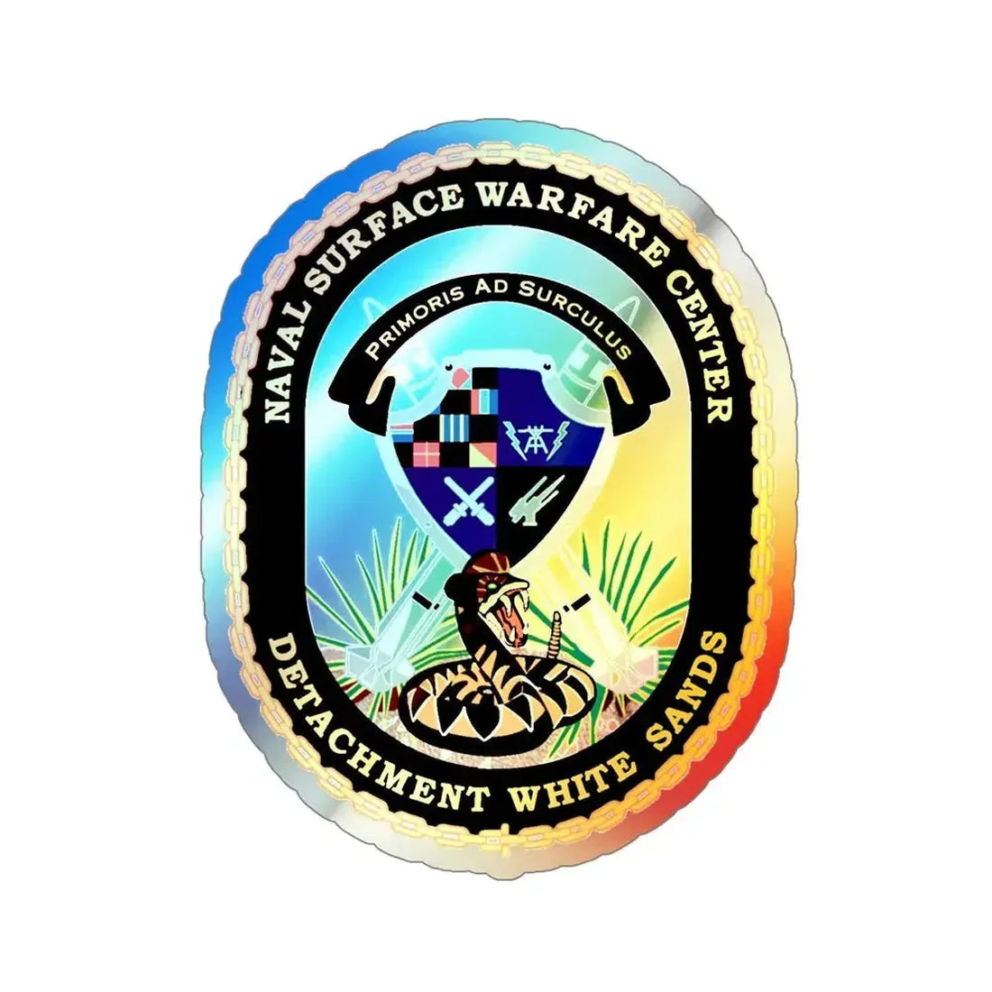 NSWC Detach White Sands (U.S. Navy) Holographic STICKER Die-Cut Vinyl Decal 5 Inch Holographic - The Sticker Space