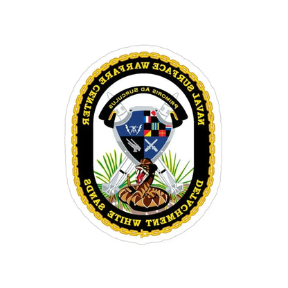 NSWC Detach White Sands (U.S. Navy) REVERSE PRINT Transparent Die-Cut STICKER 4 Inch Die-Cut Transparent - The Sticker Space