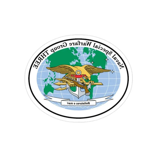 NSWG 3 Naval Special Warfare Group 3 (U.S. Navy) REVERSE PRINT Transparent Die-Cut STICKER 2 Inch Die-Cut Transparent - The Sticker Space