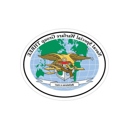 NSWG 3 Naval Special Warfare Group 3 (U.S. Navy) REVERSE PRINT Transparent Die-Cut STICKER 5 Inch Die-Cut Transparent - The Sticker Space