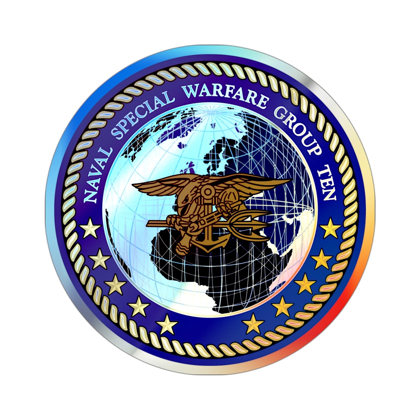 NSWG Ten (U.S. Navy) Holographic STICKER Die-Cut Vinyl Decal-3 Inch-The Sticker Space