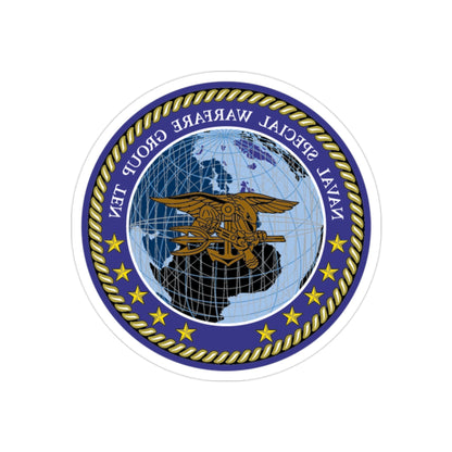 NSWG Ten (U.S. Navy) REVERSE PRINT Transparent STICKER-2" × 2"-The Sticker Space