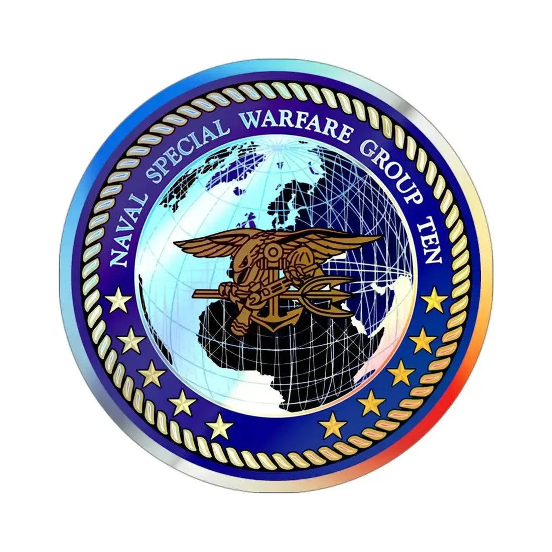 NSWG Ten (U.S. Navy) Holographic STICKER Die-Cut Vinyl Decal 3 Inch Holographic - The Sticker Space