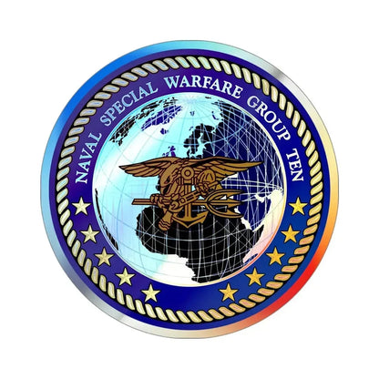 NSWG Ten (U.S. Navy) Holographic STICKER Die-Cut Vinyl Decal 4 Inch Holographic - The Sticker Space