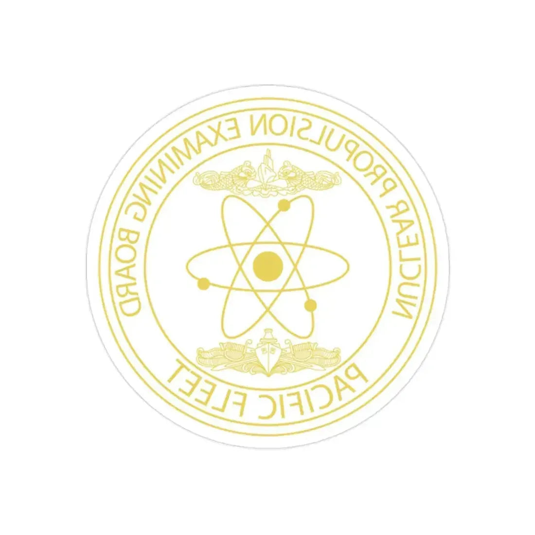 Nuclear Propulsion Examining Board Pacific Fleet (U.S. Navy) REVERSE PRINT Transparent Die-Cut STICKER 2 Inch Die-Cut Transparent - The Sticker Space