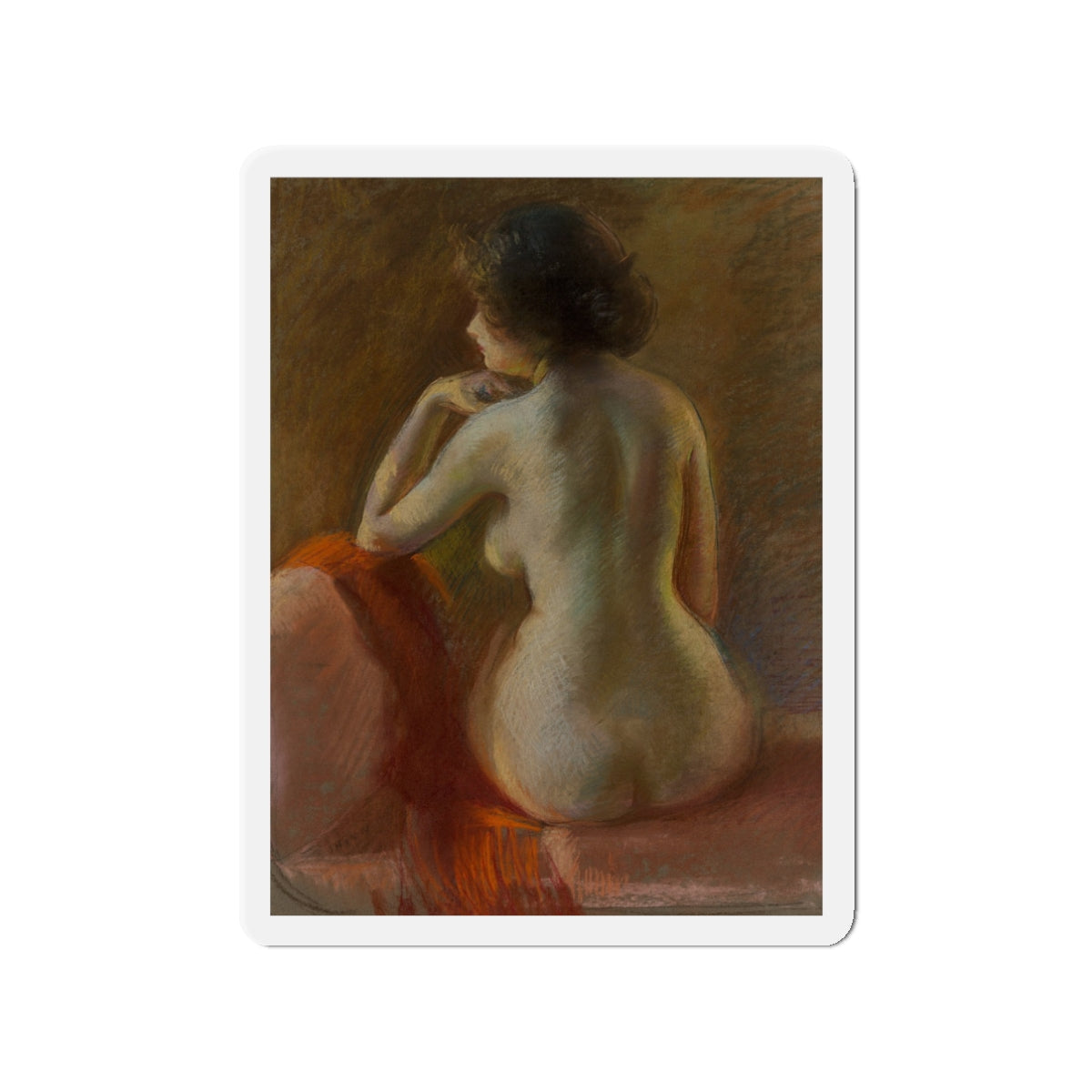 Nude, 1910 (Magazine Illustration) Refrigerator Magnet-3" x 3"-The Sticker Space