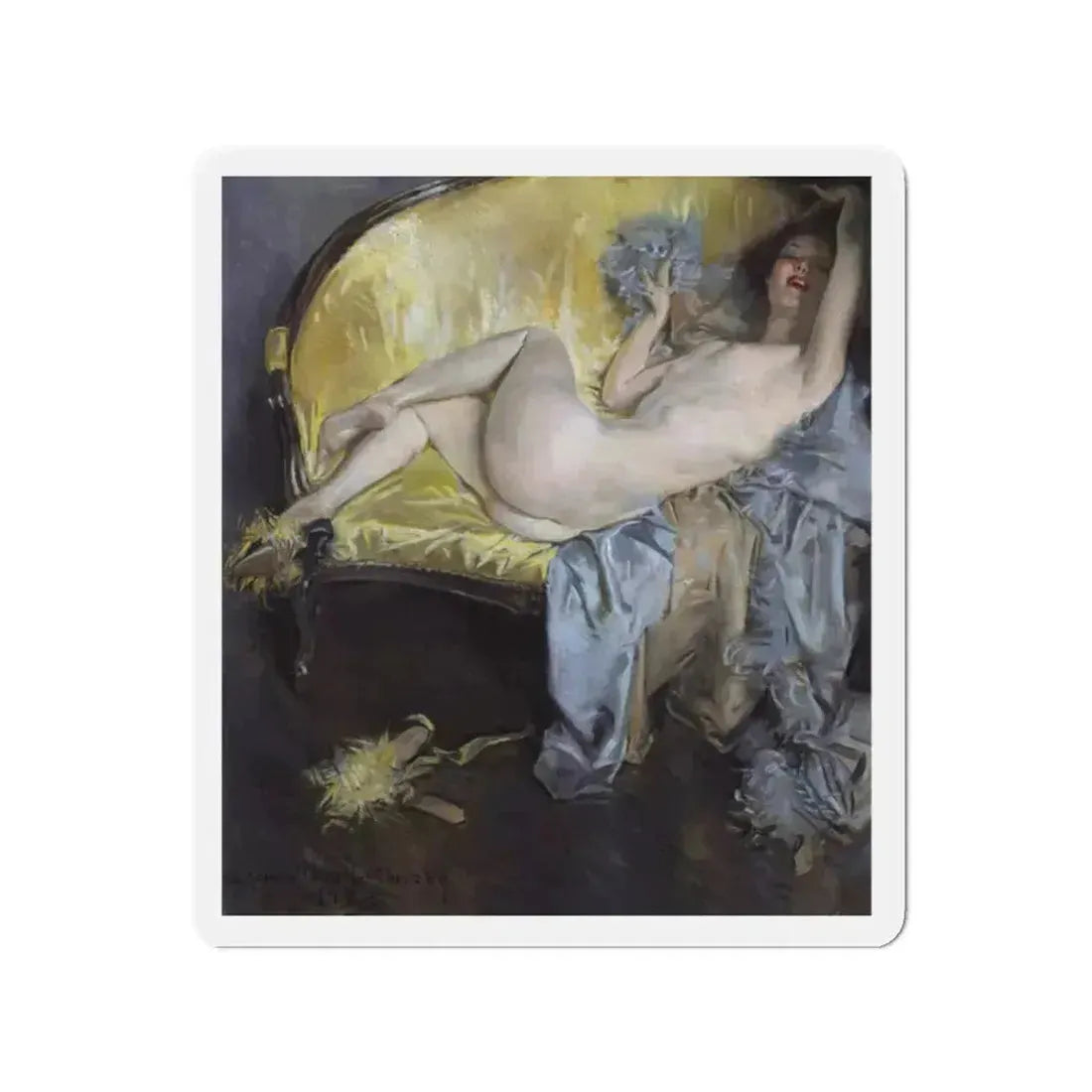 Nude, 1933 (Magazine Illustration) Refrigerator Magnet 2 Inch - The Sticker Space