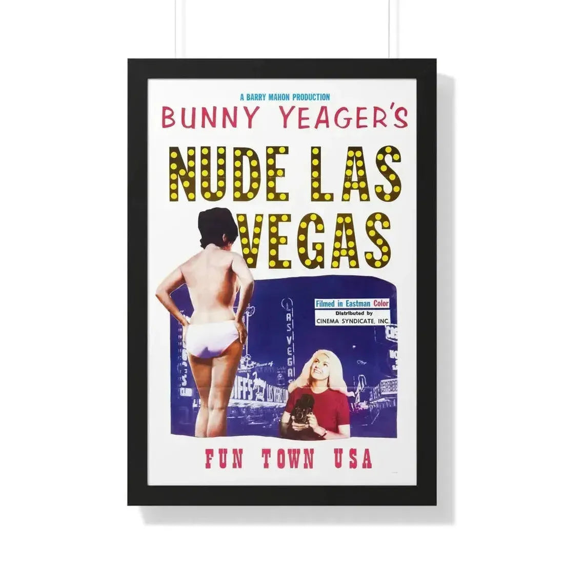 NUDE LAS VEGAS (BUNNY YEAGER) 1963 - Framed Movie Poster 20" x 30" Black - The Sticker Space