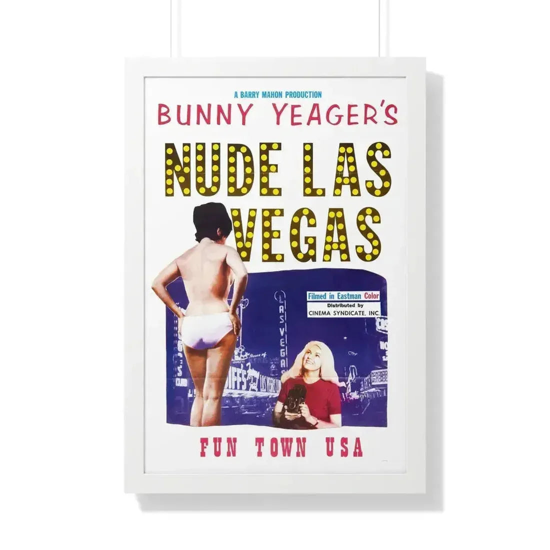 NUDE LAS VEGAS (BUNNY YEAGER) 1963 - Framed Movie Poster 20" x 30" White - The Sticker Space