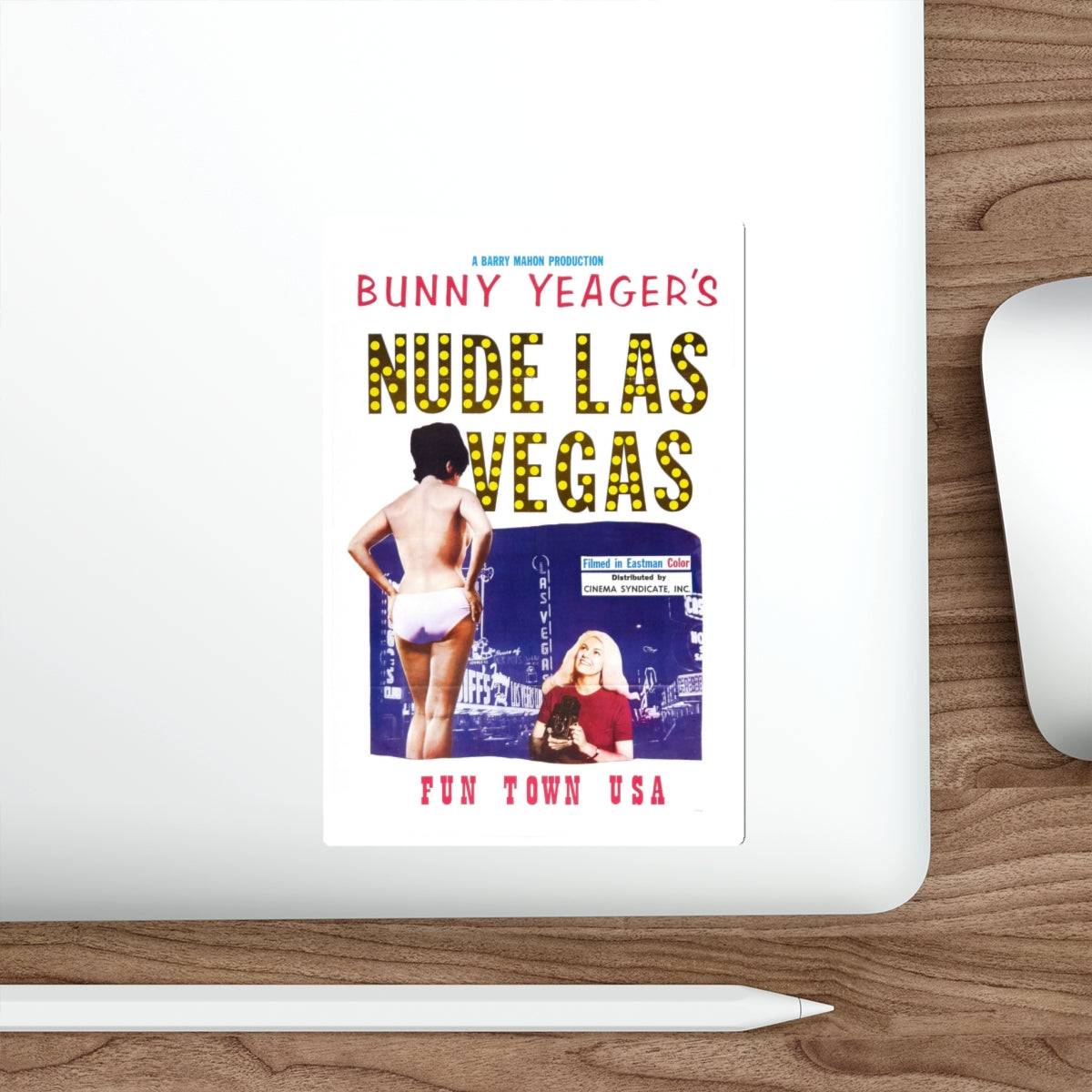 NUDE LAS VEGAS (BUNNY YEAGER) 1963 Movie Poster STICKER Vinyl Die-Cut Decal-The Sticker Space