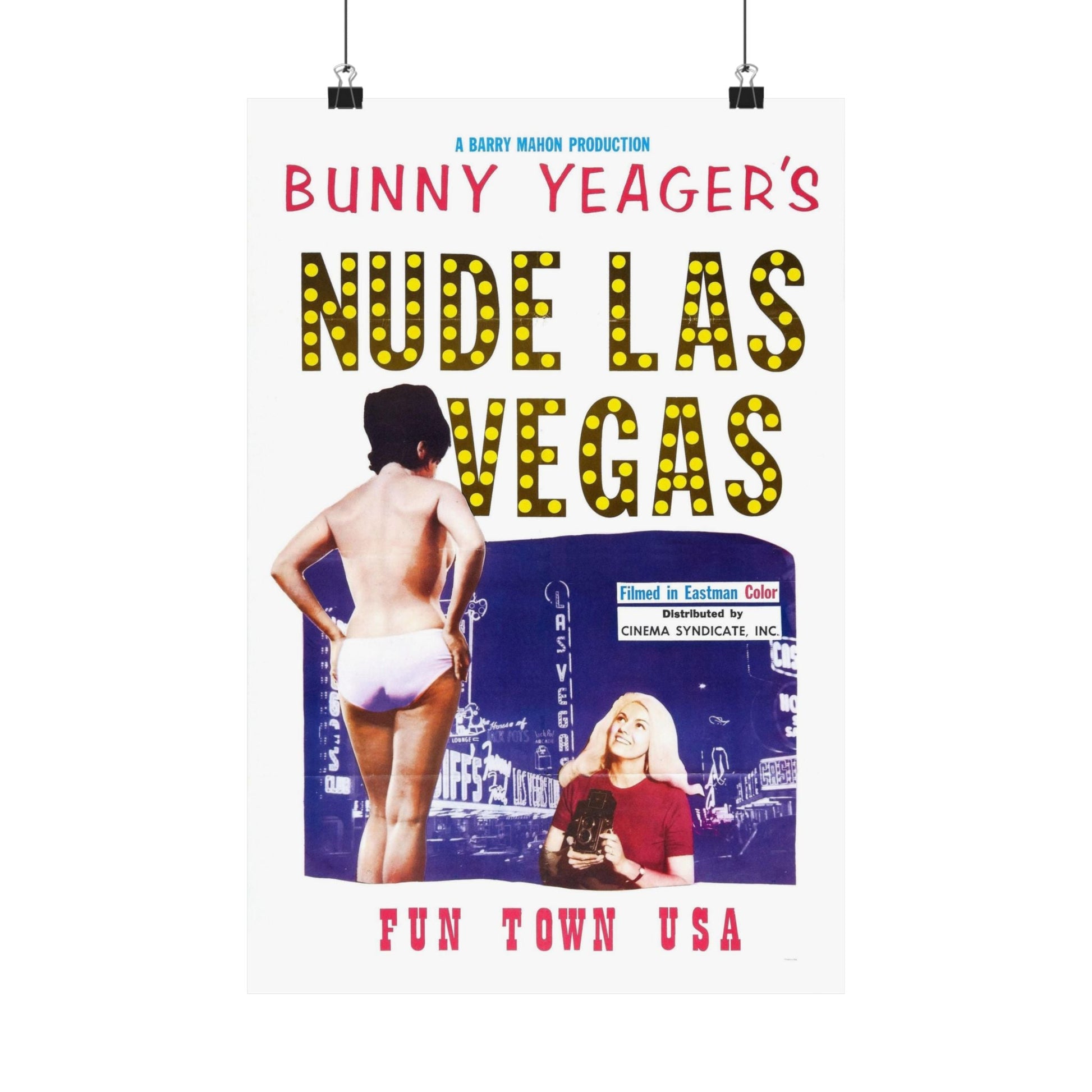 NUDE LAS VEGAS (BUNNY YEAGER) 1963 - Paper Movie Poster-12″ x 18″-The Sticker Space