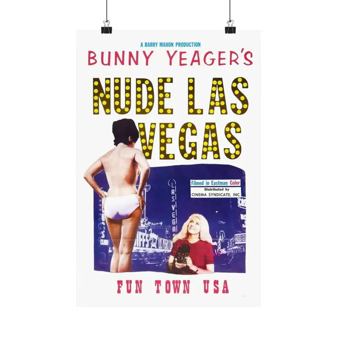 NUDE LAS VEGAS (BUNNY YEAGER) 1963 - Paper Movie Poster - The Sticker Space