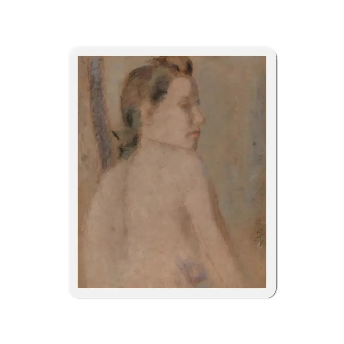 Nude Looking over her Right Shoulder (Magazine Illustration) Refrigerator Magnet 3 Inch - The Sticker Space