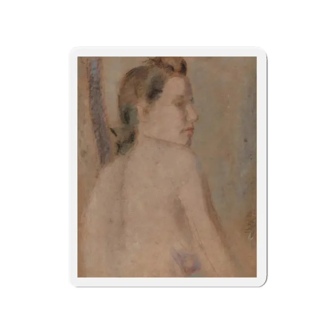 Nude Looking over her Right Shoulder (Magazine Illustration) Refrigerator Magnet 4 Inch - The Sticker Space
