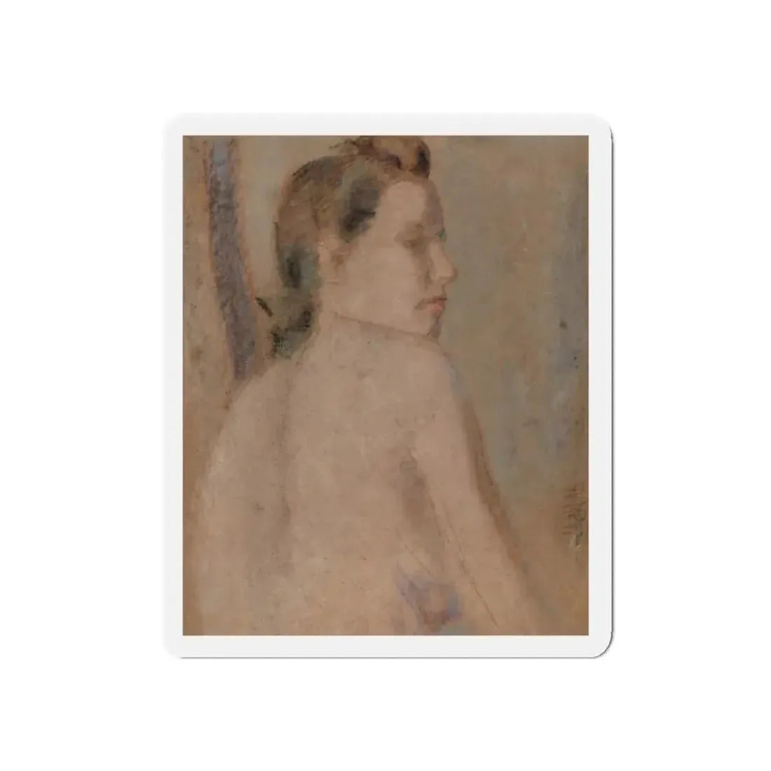Nude Looking over her Right Shoulder (Magazine Illustration) Refrigerator Magnet 5 Inch - The Sticker Space