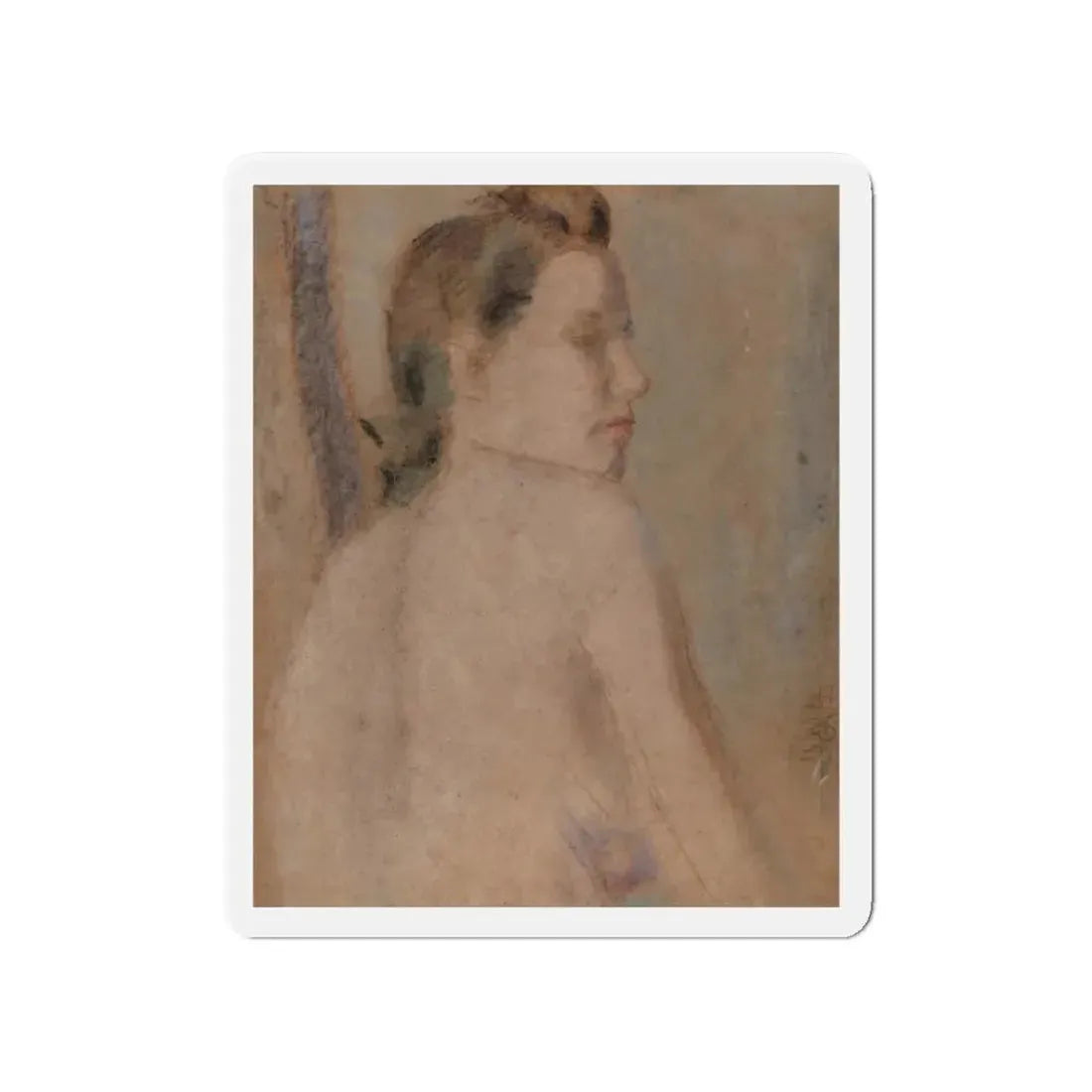 Nude Looking over her Right Shoulder (Magazine Illustration) Refrigerator Magnet - The Sticker Space