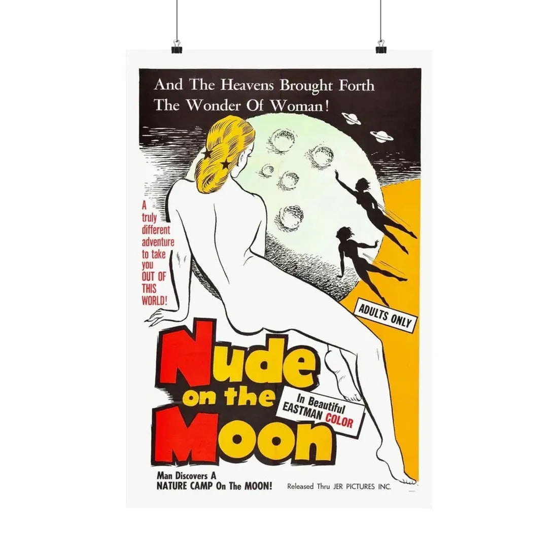 NUDE ON THE MOON 1961 - Paper Movie Poster - The Sticker Space
