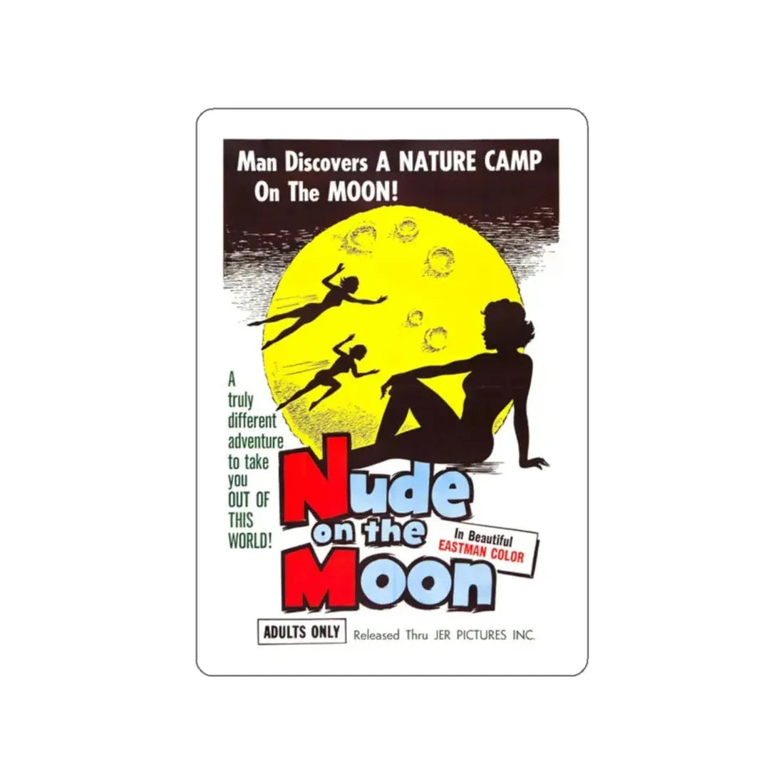 NUDE ON THE MOON (2) 1961 Movie Poster STICKER Vinyl Die-Cut Decal 2 Inch - The Sticker Space