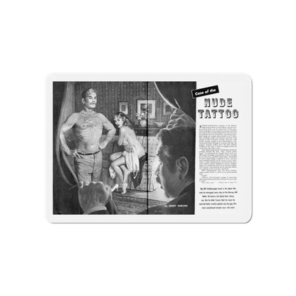 Nude Tatoo, Man's Illustrated, December 1958 (Magazine Illustration) Refrigerator Magnet - The Sticker Space