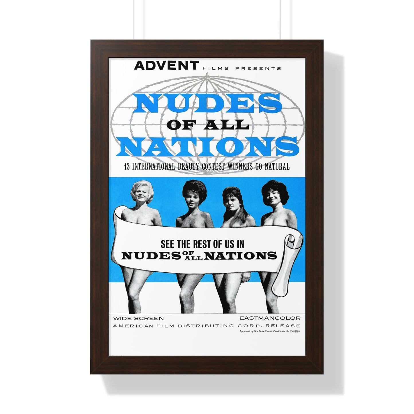 NUDES OF ALL NATIONS 1962 - Framed Movie Poster-16″ x 24″-The Sticker Space